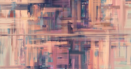 Abstract art background illustration, hand drawn oil painting. Surreal artwork in contemporary style and bright pastel color scheme. Good for 4K video. Modern wall art on canvas