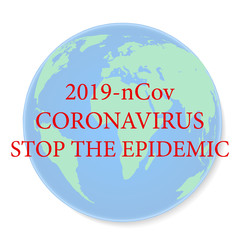 Coronavirus 2019-nCOV virus, stop the epidemic and peace on a white background, vector illustration