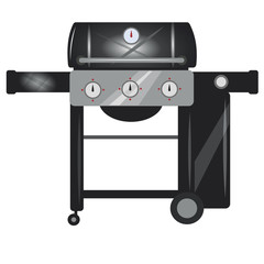 Bbq grill.Vector cartoon illustration isolated on white background.