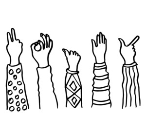 applause hand drawn doodle sketch vector on white background.