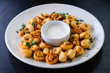 small dumplings with sour cream