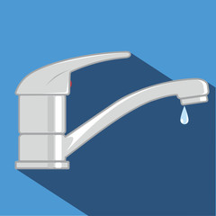 Water tap vector cartoon illustration.