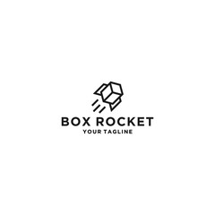 Fototapeta premium Creative Rocket Box Logo Template Design Vector