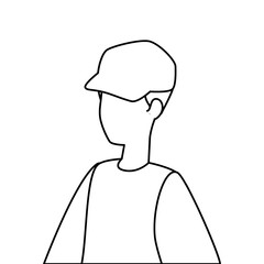 young man with cap avatar character vector illustration design