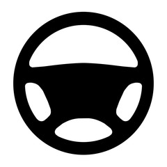 Car steering wheel symbol. Vector Illustration.