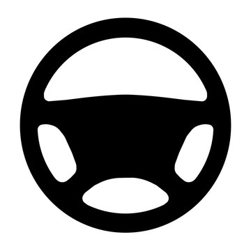 Car steering wheel symbol. Vector Illustration.