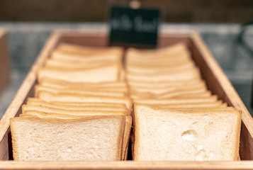 Different fresh bread, on old wooden table