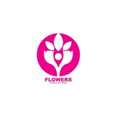 flower logo design icon template