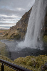 Seljalandsfoss waterfall in the mountains