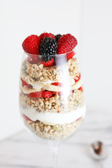 Honey Fruit Berry Cream Parfait