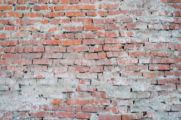texture of old red brick masonry. Exterior of the building, architecture