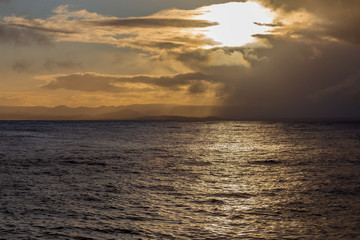 sunset over the sea Iceland