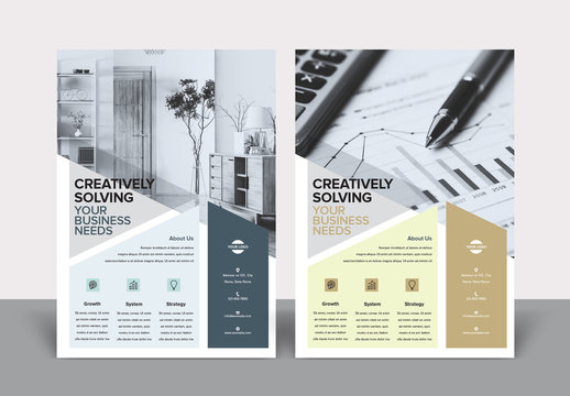 Flyer Layout with Big Image and Diagonal Geometric Elements