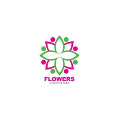 flower logo design icon template