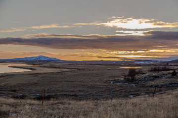 sunset in the mountains Iceland