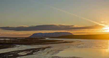 sunset Icelandic landscape