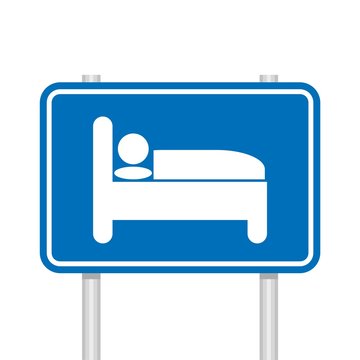 Symbol of hospital road sign icon white isolated on white background