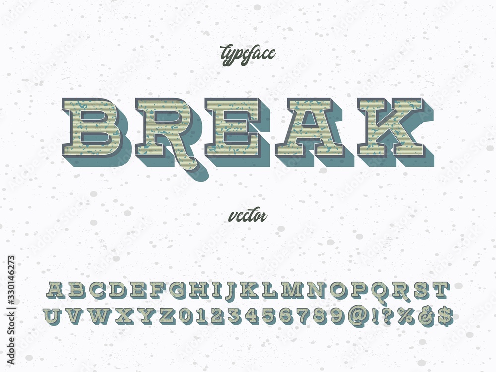 Poster alphabet font.typeface.script.shadow effect.handcrafted handwritten vector label design old style.vi