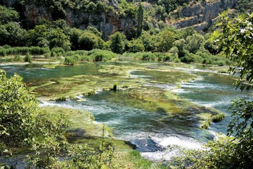 Fototapeta na wymiar water and nature near Roski slab, N.P. Krka, Croatia
