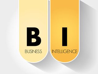 BI - Business Intelligence acronym, business concept background