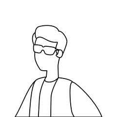 young man with glasses avatar character vector illustration design
