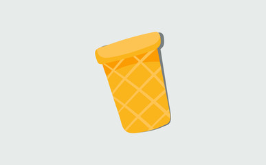 Cartoon empty ice cream wafer cornet. Vector icon 