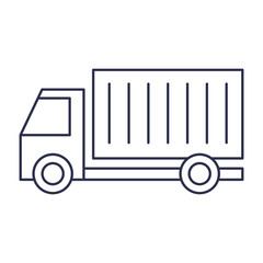 delivery service with truck transportation isolated icon vector illustration design