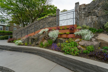 Entry gate to the church yard of the Domkirk / Torshavn Cathedral in Faroe Islands.