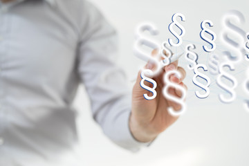 paragraph law sign digital in hand