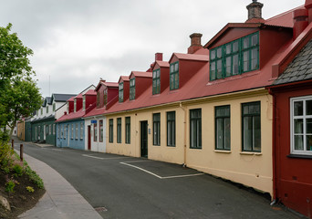 Old brick or stone houses in Tinganes in Torshavn in Faroe Islands.