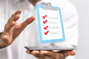 Digital checklist or todo-list displayed .