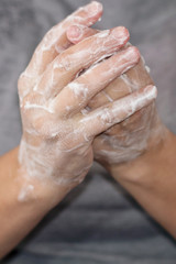 Soap hand washing for virus infection protection