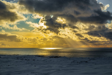 Obraz premium sunset over the sea Iceland
