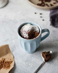 cup of coffee with chocolate and cinnamon