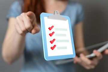 Digital checklist or todo-list displayed .