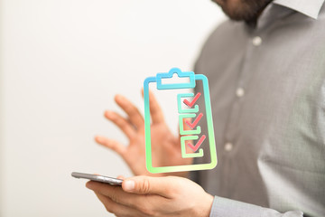 Touching Check List on Visual Screen.