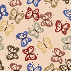 seamless background with butterflies	