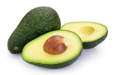 Fresh avocado on white background - 330152863
