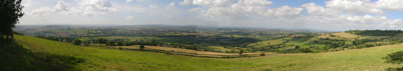 Fototapeta na wymiar panoramic landscape of hill over land