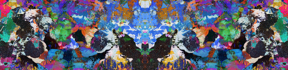 Vivid imprint of the paint blots concept in shabby grunge style.