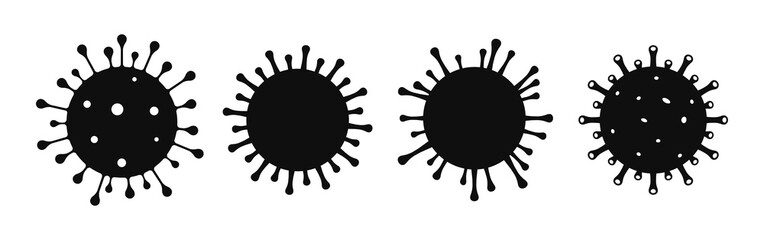 Coronavirus. Virus. Icons set.COVID-2019. Outbreak coronavirus. Pandemic, medical, healthcare, Stop Coronavirus concept. Corona virus 2019-nCoV. Vector illustration. - obrazy, fototapety, plakaty