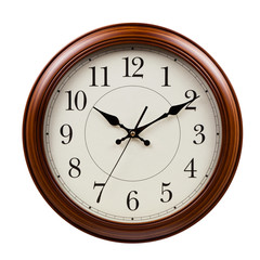 brown  round clock isolated on white background