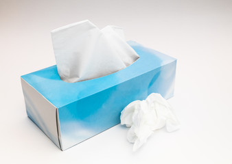 Box of paper tissues for sneezes and colds