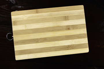 Bamboo cutting Board top view closeup, texture, background