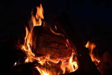 bonfire wood fire flame sparks