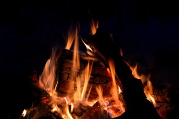 bonfire wood fire flame sparks