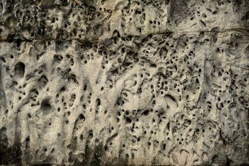 sandstone cliffs on the river shore