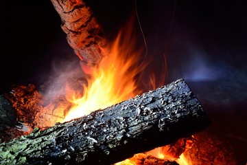 bonfire wood fire flame sparks