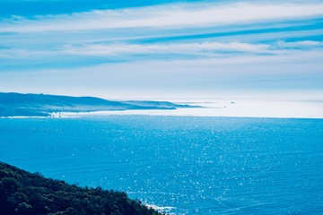 panorama of the cliffs and roads of California on the Pacific coast