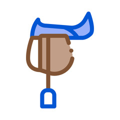Jockey Saddle Icon Vector. Outline Jockey Saddle Sign. Isolated Contour Symbol Illustration